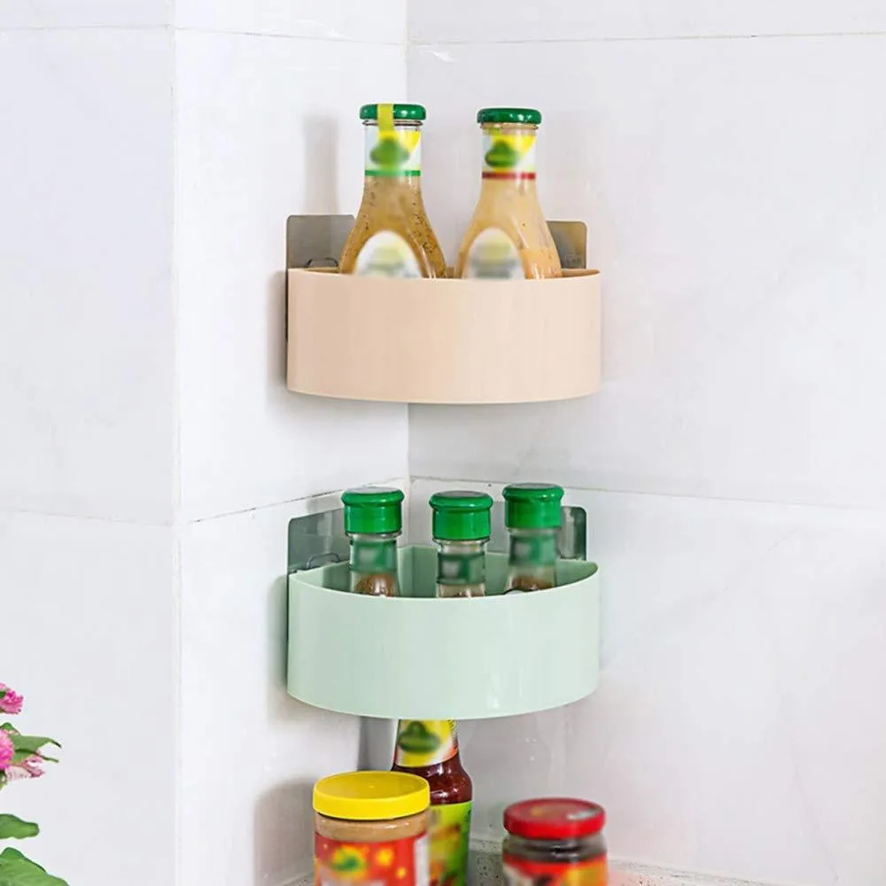 1099 Plastic Multipurpose Kitchen Bathroom Shelf Wall Holder Storage Rack