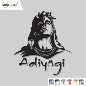 2D Modern Art Adiyogi Laser Cutting Design