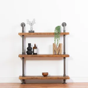 3 Shelf Pipe Shelving Unit - Floor Mounted