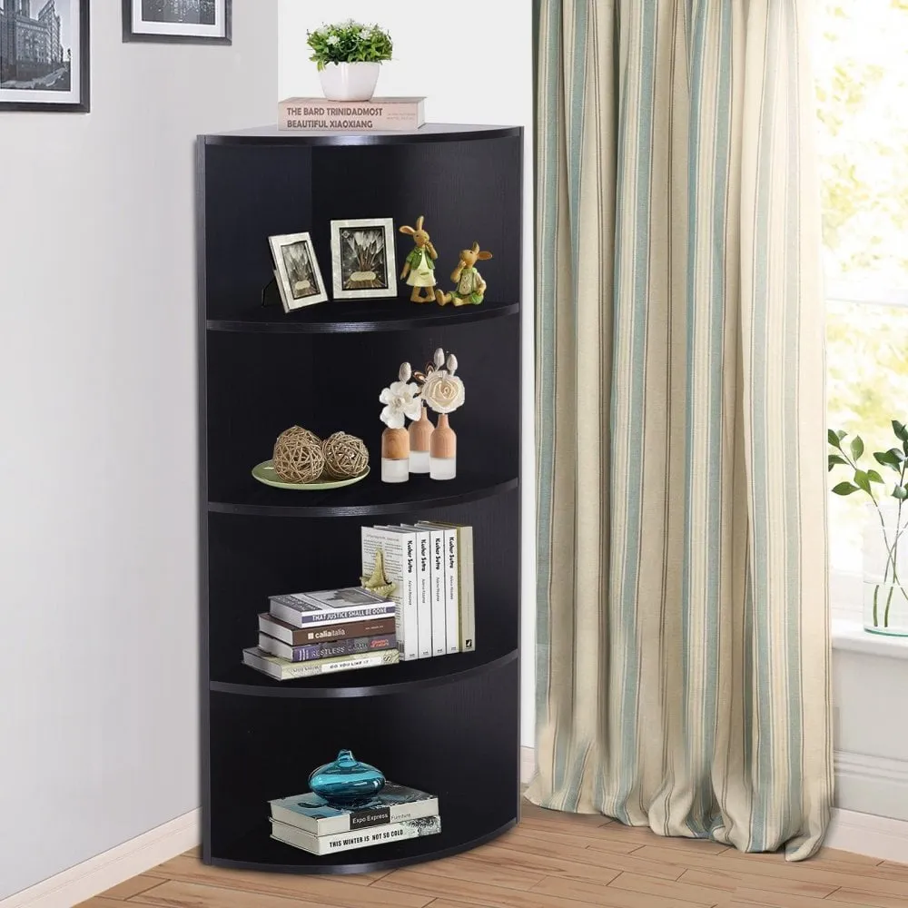 4-Tier Bookshelf, 120H cm-Black