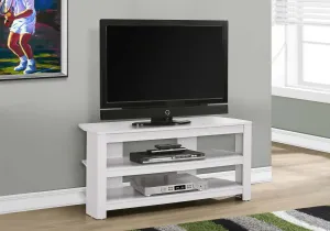 42"L White Corner Tv Stand