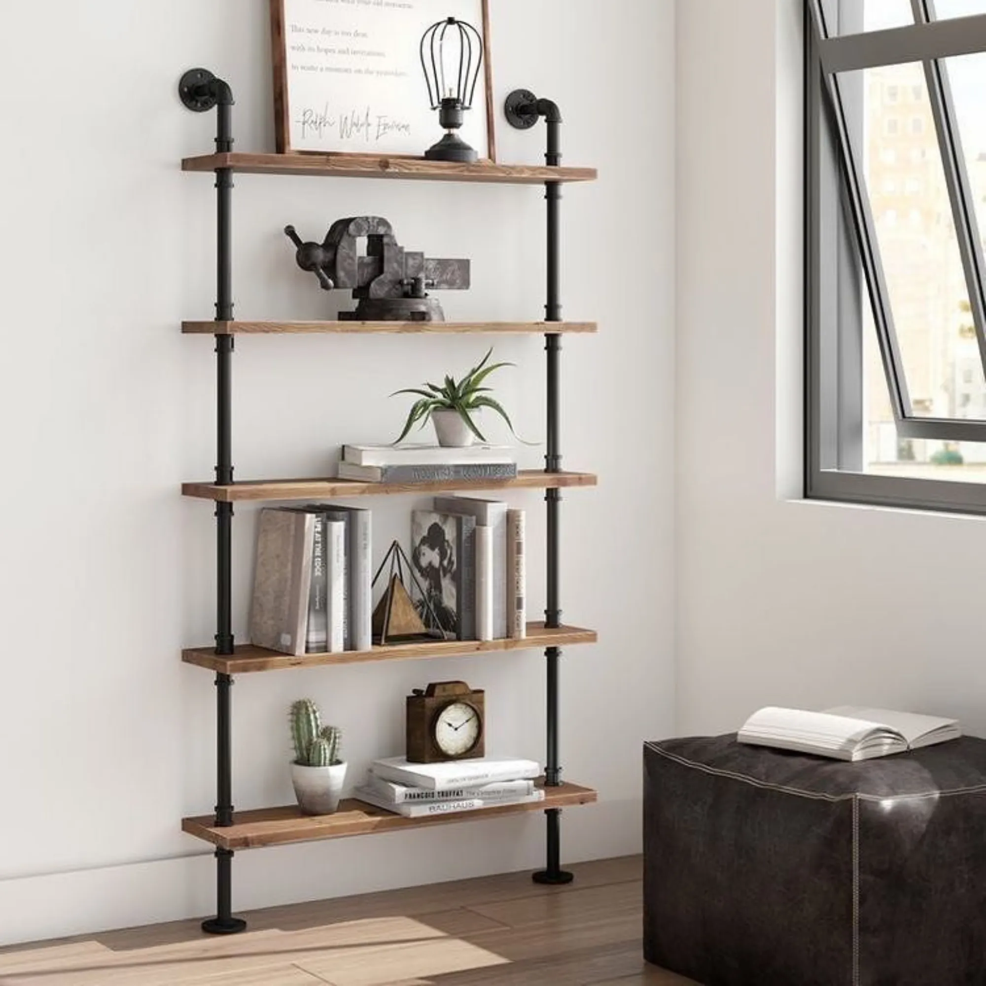 5 Shelf Industrial Pipe Shelving Unit