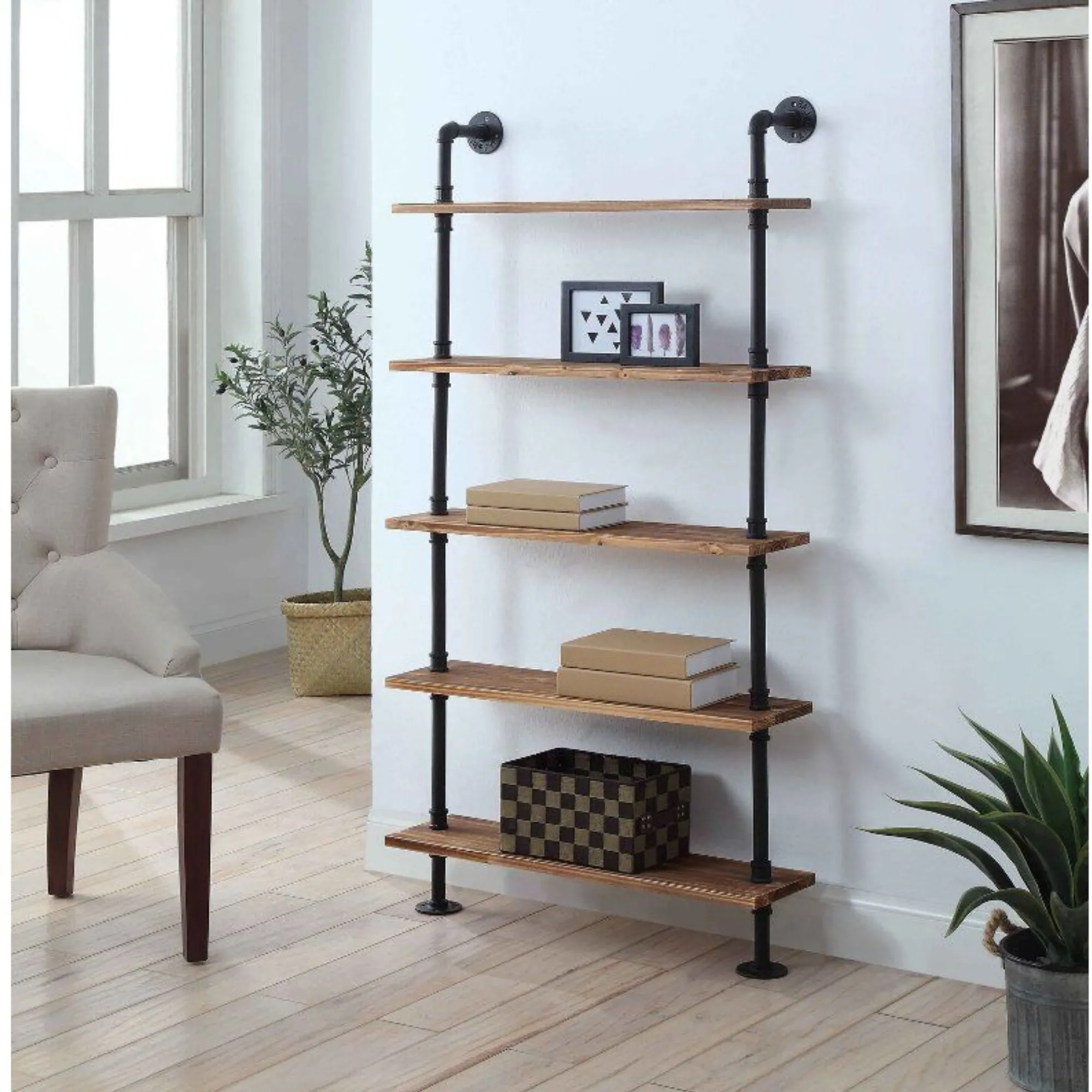 5 Shelf Industrial Pipe Shelving Unit