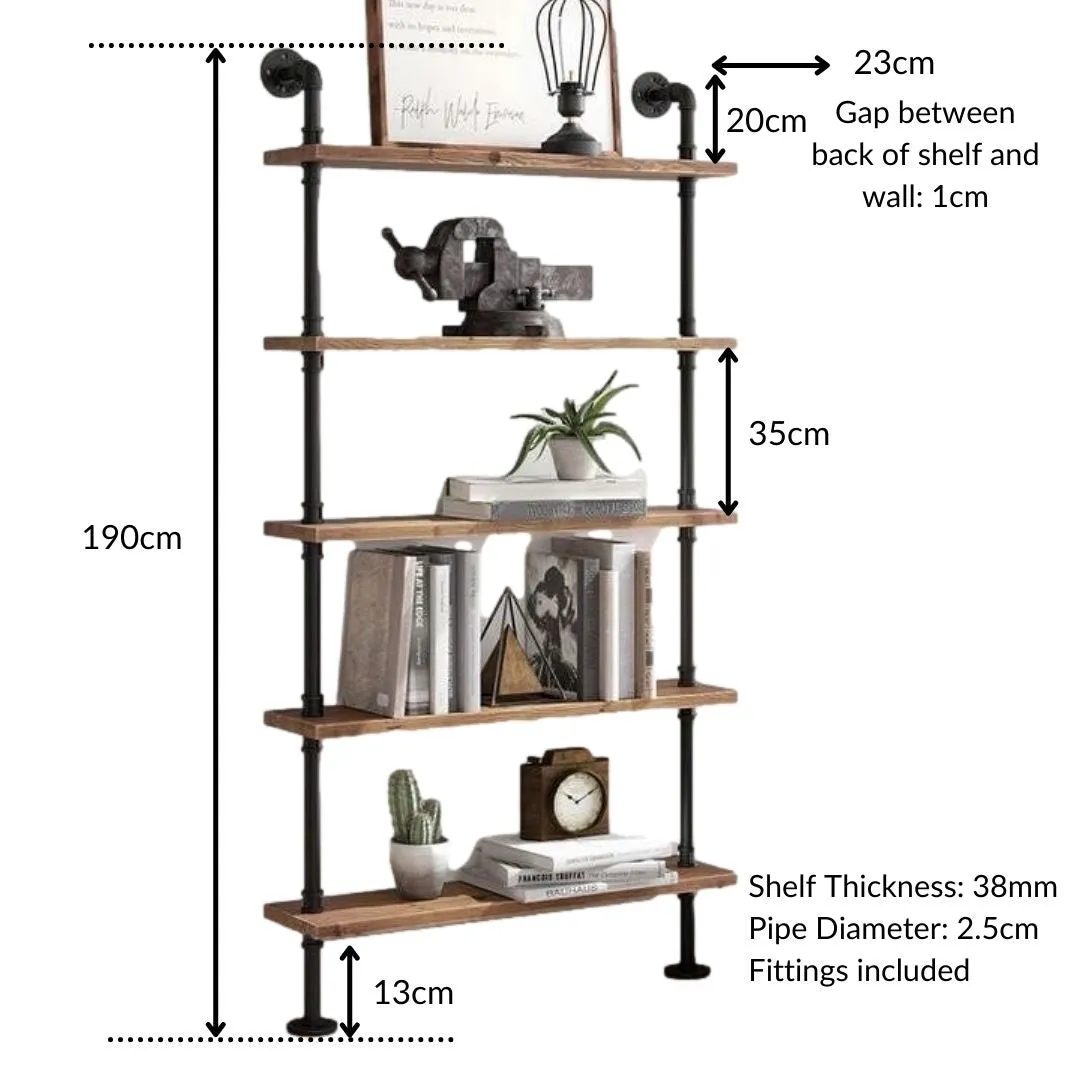 5 Shelf Industrial Pipe Shelving Unit