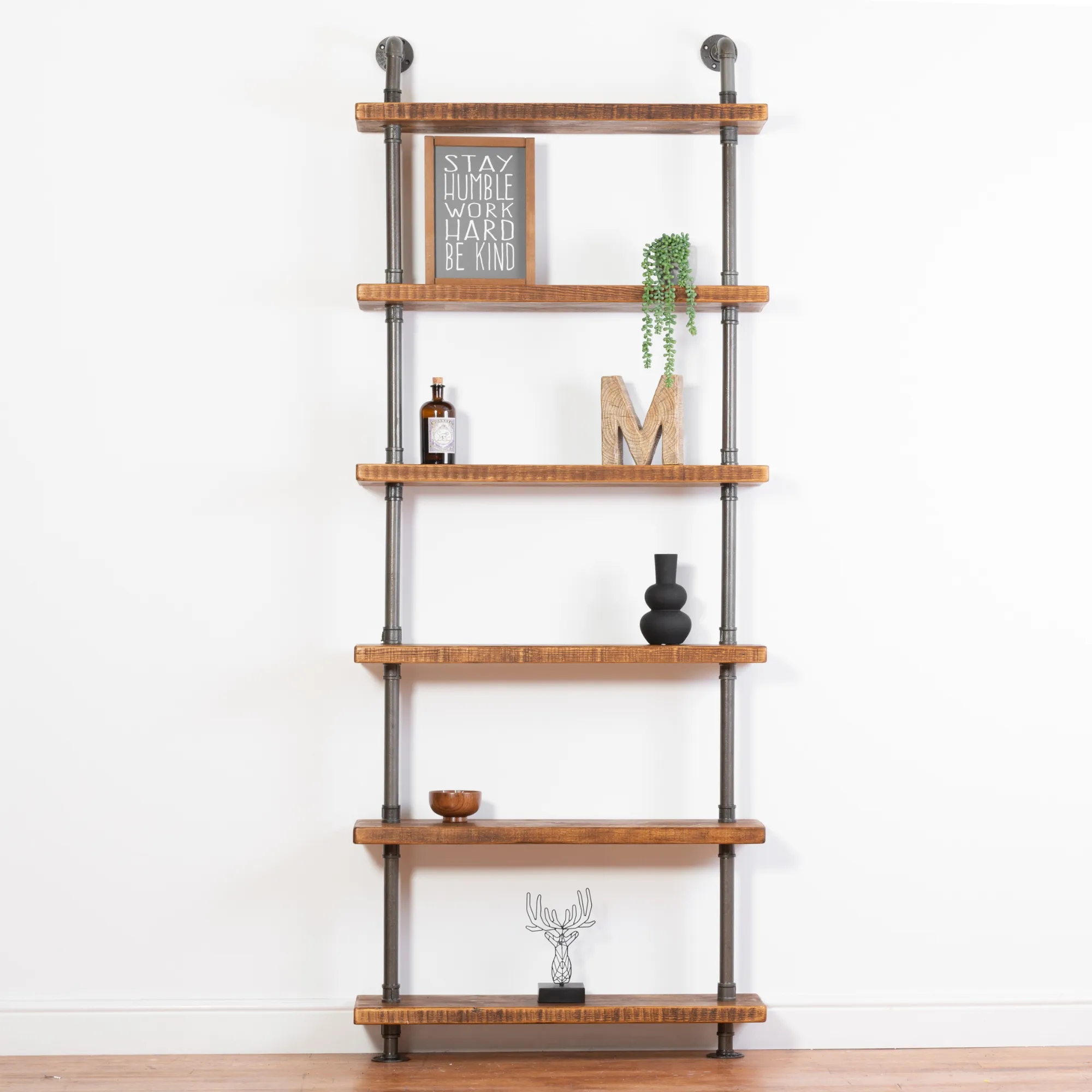 6 Shelf Industrial Chunky Pipe Shelving Unit