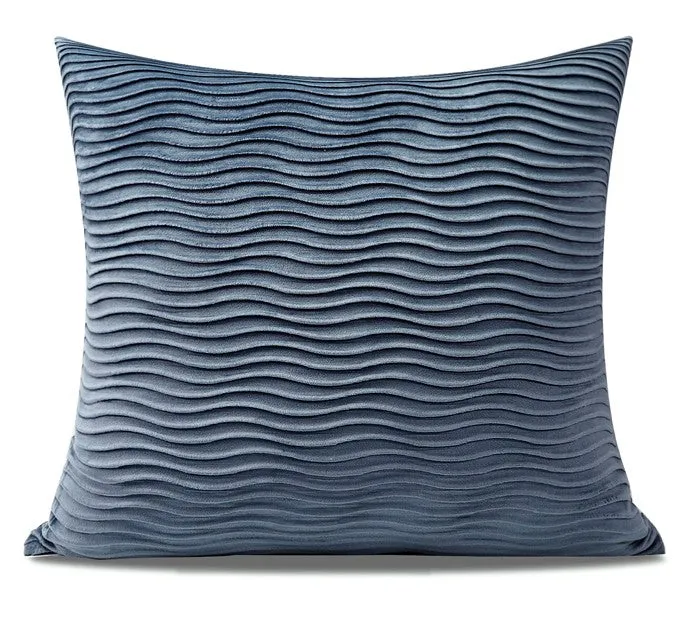 Abstract Blue Decorative Throw Pillows, Large Simple Throw Pillow for Interior Design, Geomeric Contemporary Square Modern Throw Pillows for Couch