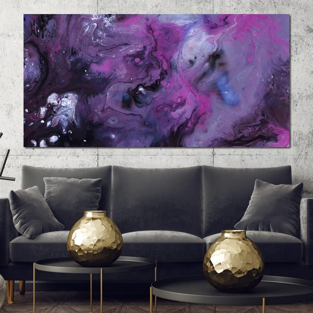 Abstract Purple & Black Canvas