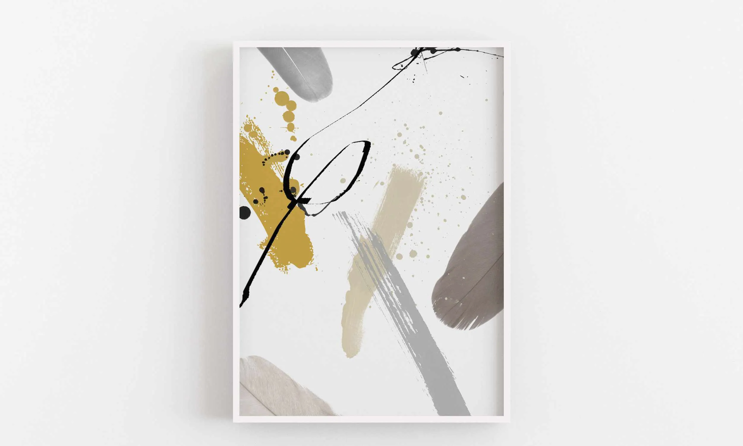 Abstract Wall Art Print 'Grey & Mustard', Modern Abstract, Large Abstract Art, Abstract Wall Decor