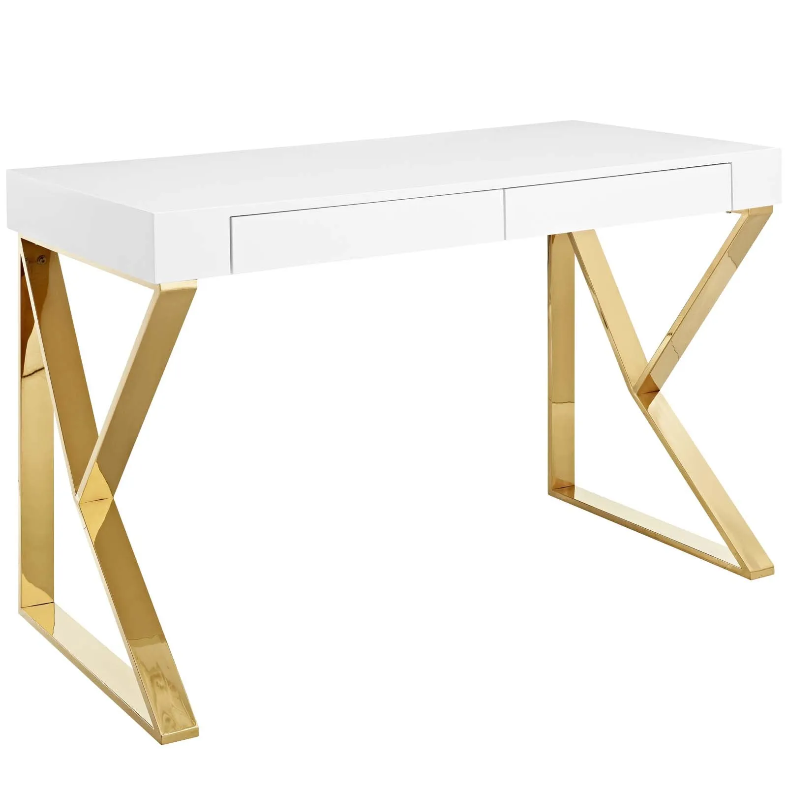 Adjacent Desk in White Gold