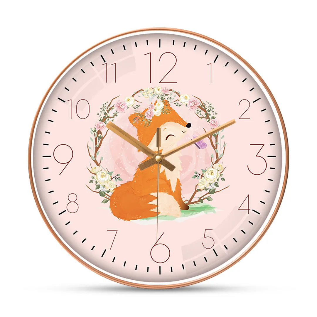 Adorable fox wall clock