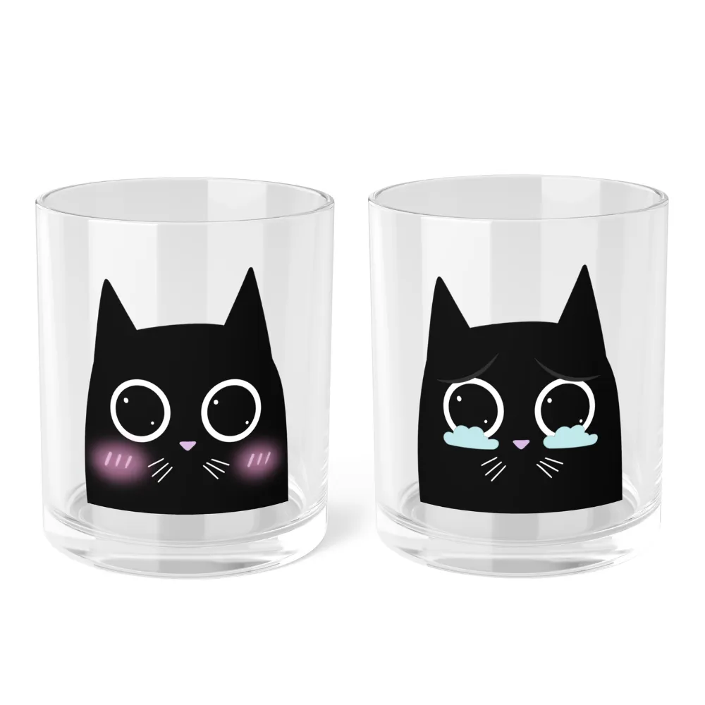 Adorably Emotional Cat Mug Set (2 PCS)