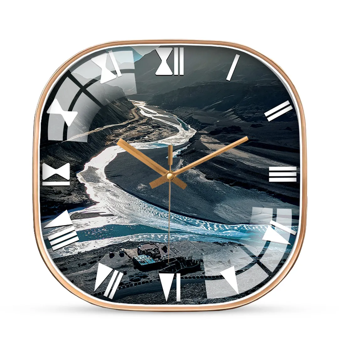 Aerial view ladakh wall clock