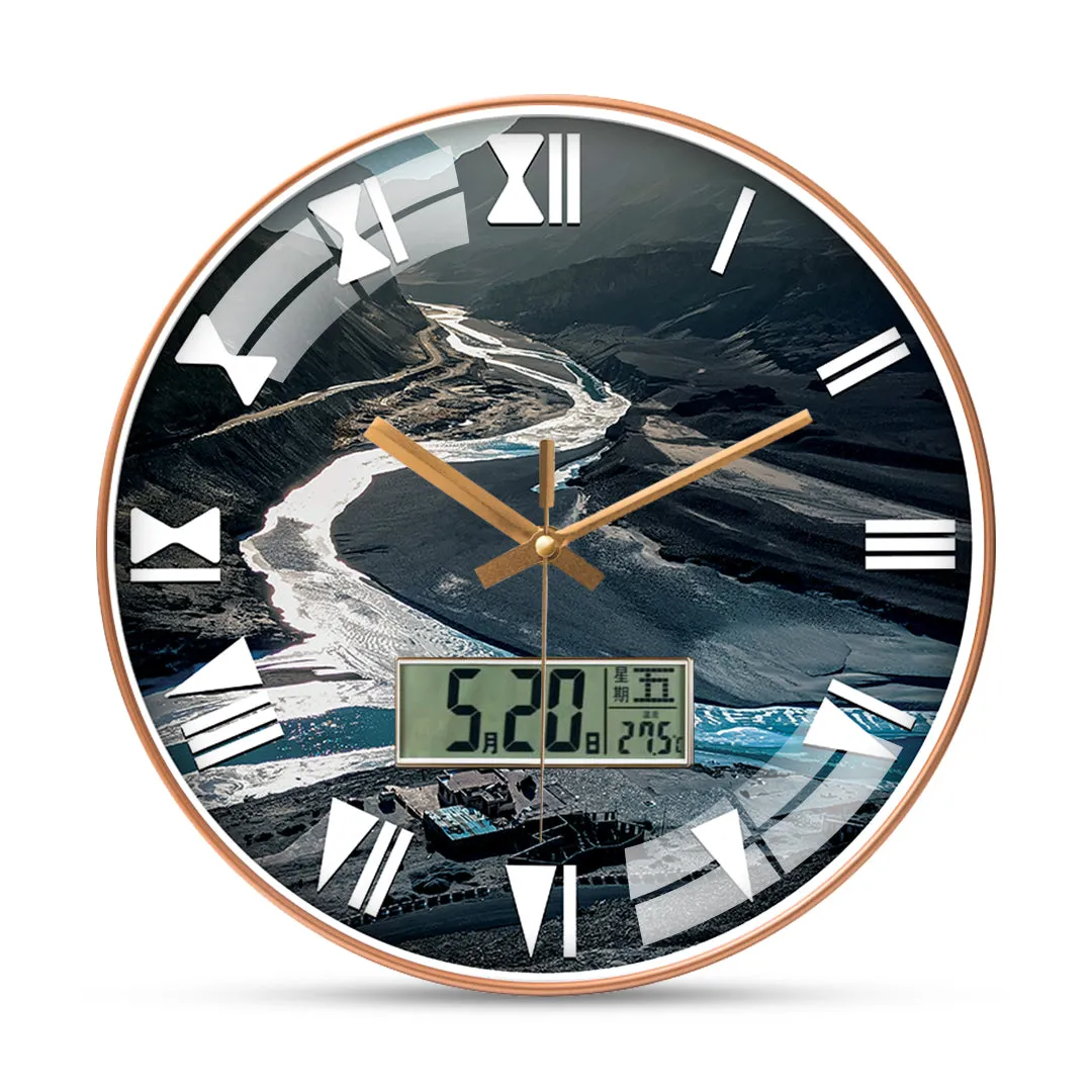 Aerial view ladakh wall clock