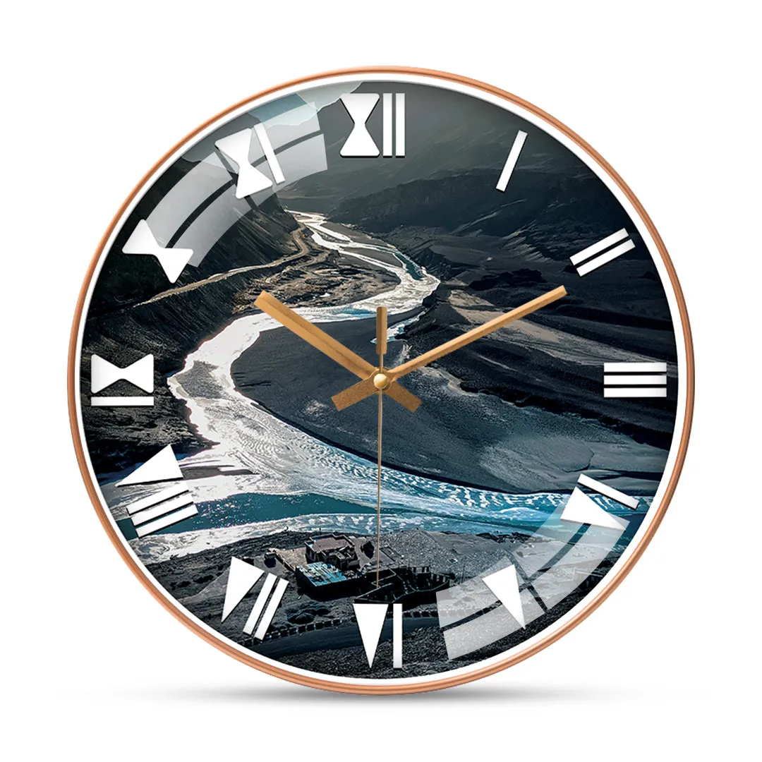 Aerial view ladakh wall clock