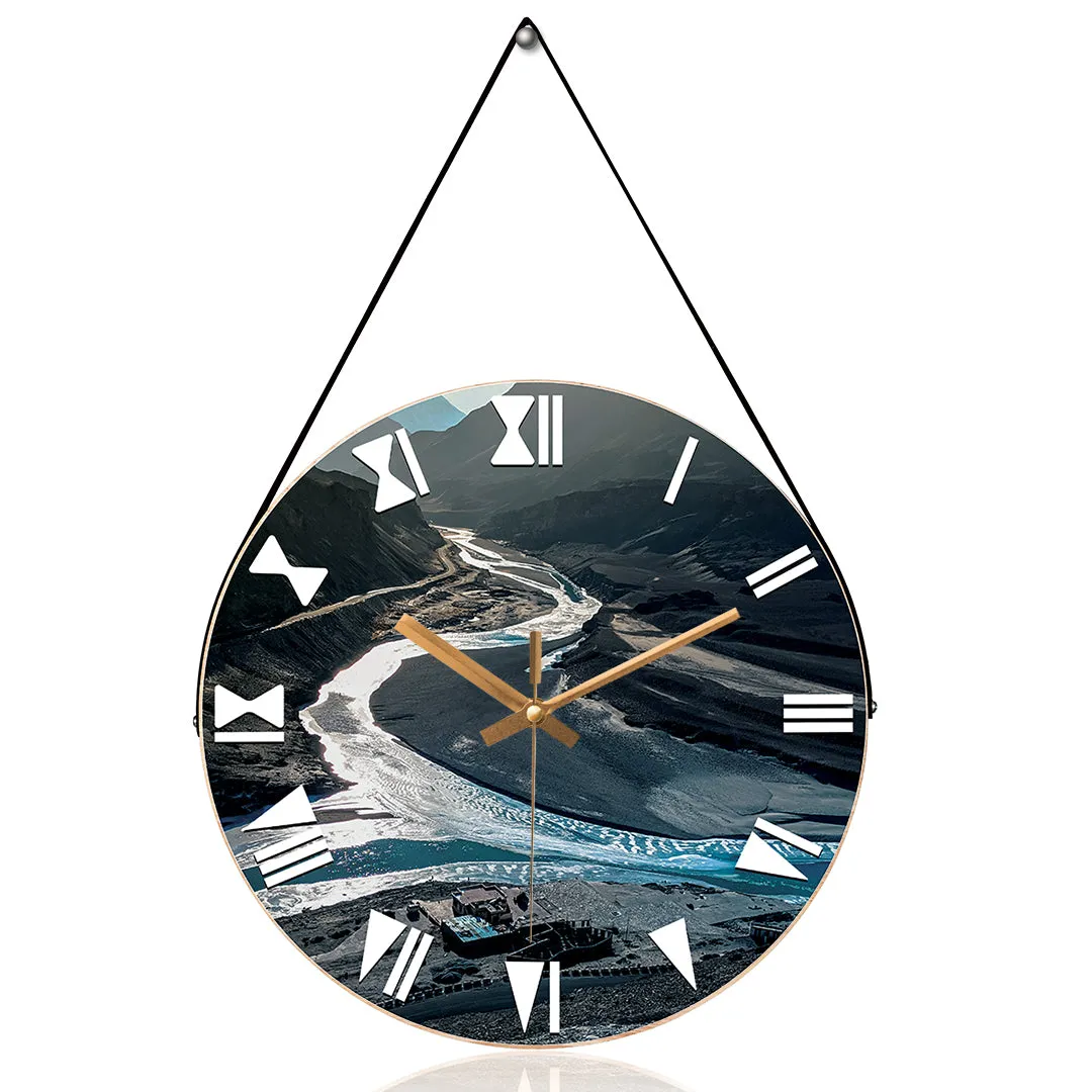 Aerial view ladakh wall clock