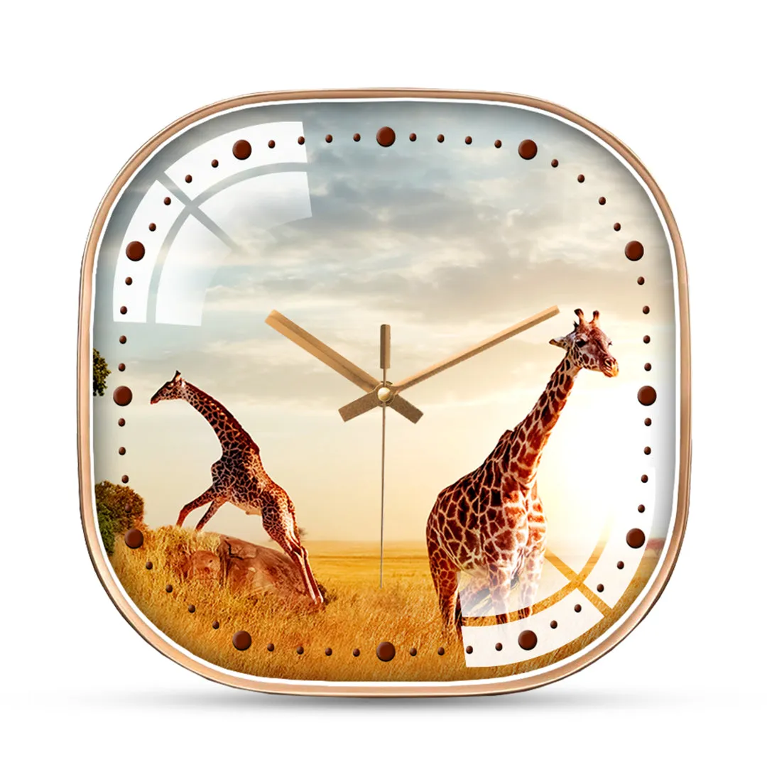 African giraffe wall clock