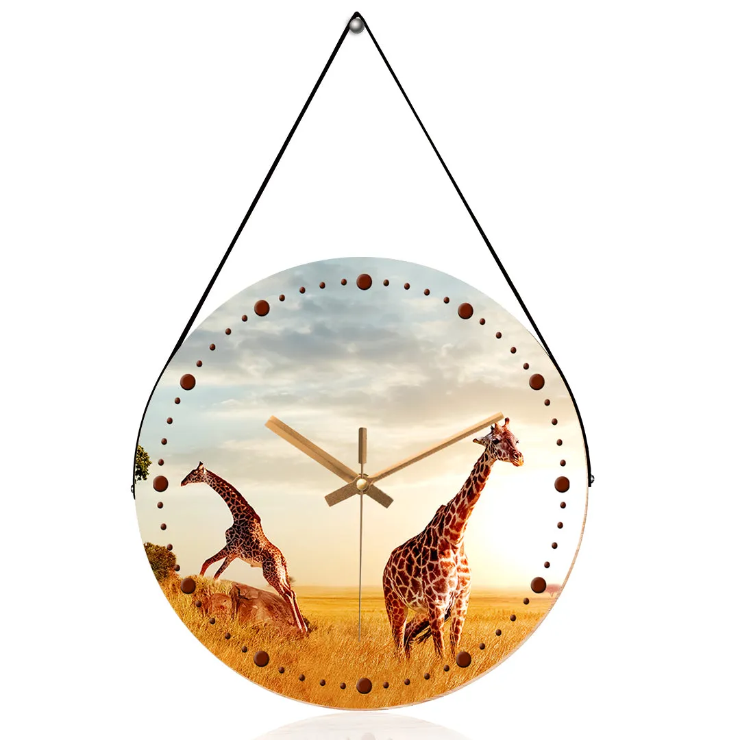 African giraffe wall clock