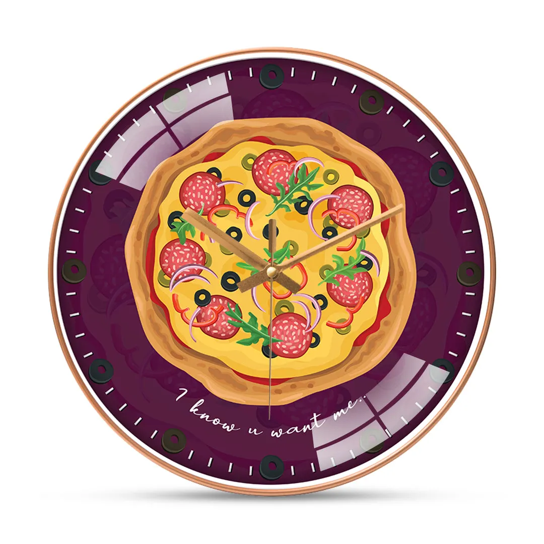 Appetizing pizza quote wall clock