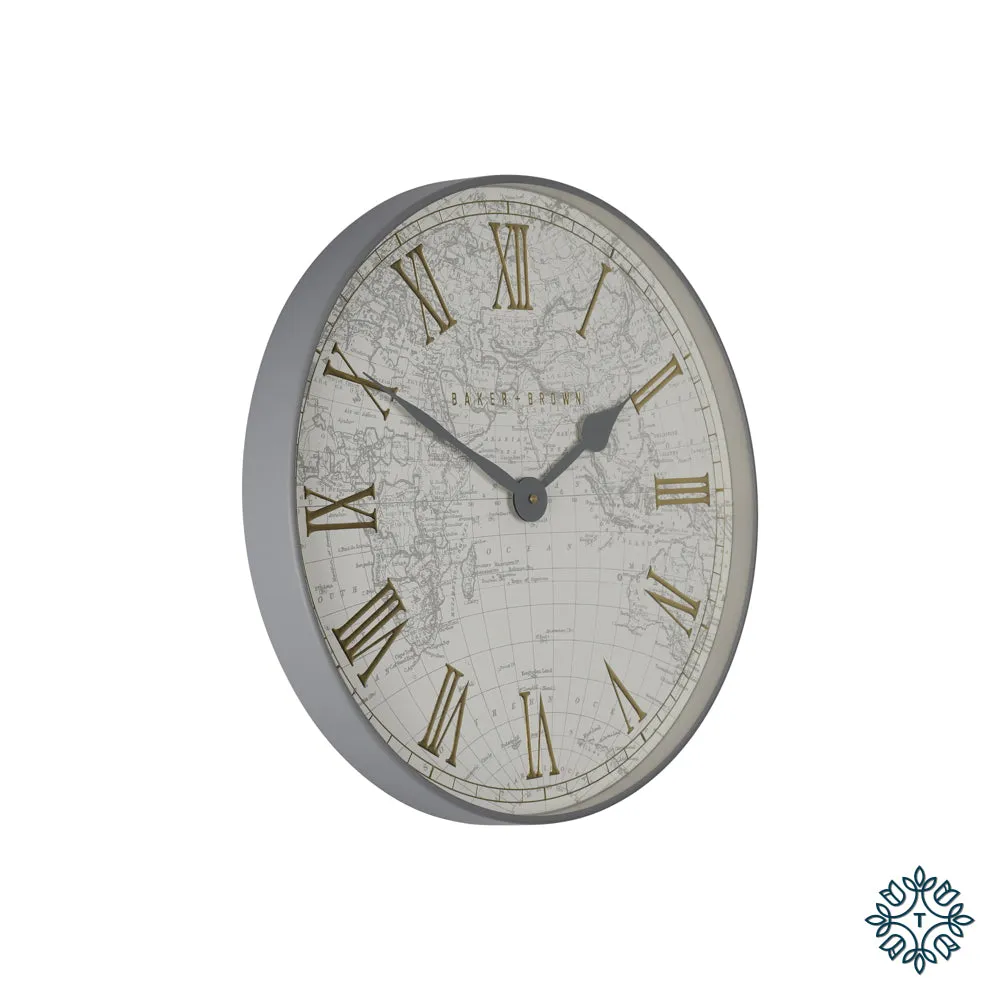 Baker And Brown Atlas Clock White