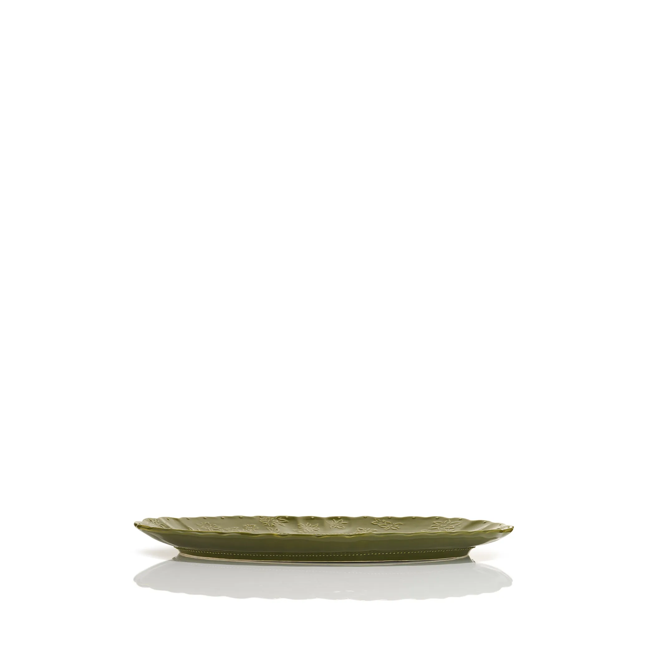 Bernadette's Falling Flower Green Oval Platter, 46cm