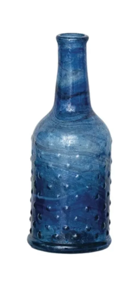 Blue Hand-Blown Recycled Glass Vases