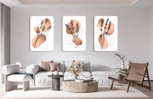 Botanical Design Set of 3 Prints Modern Wall Art Modern Artwork