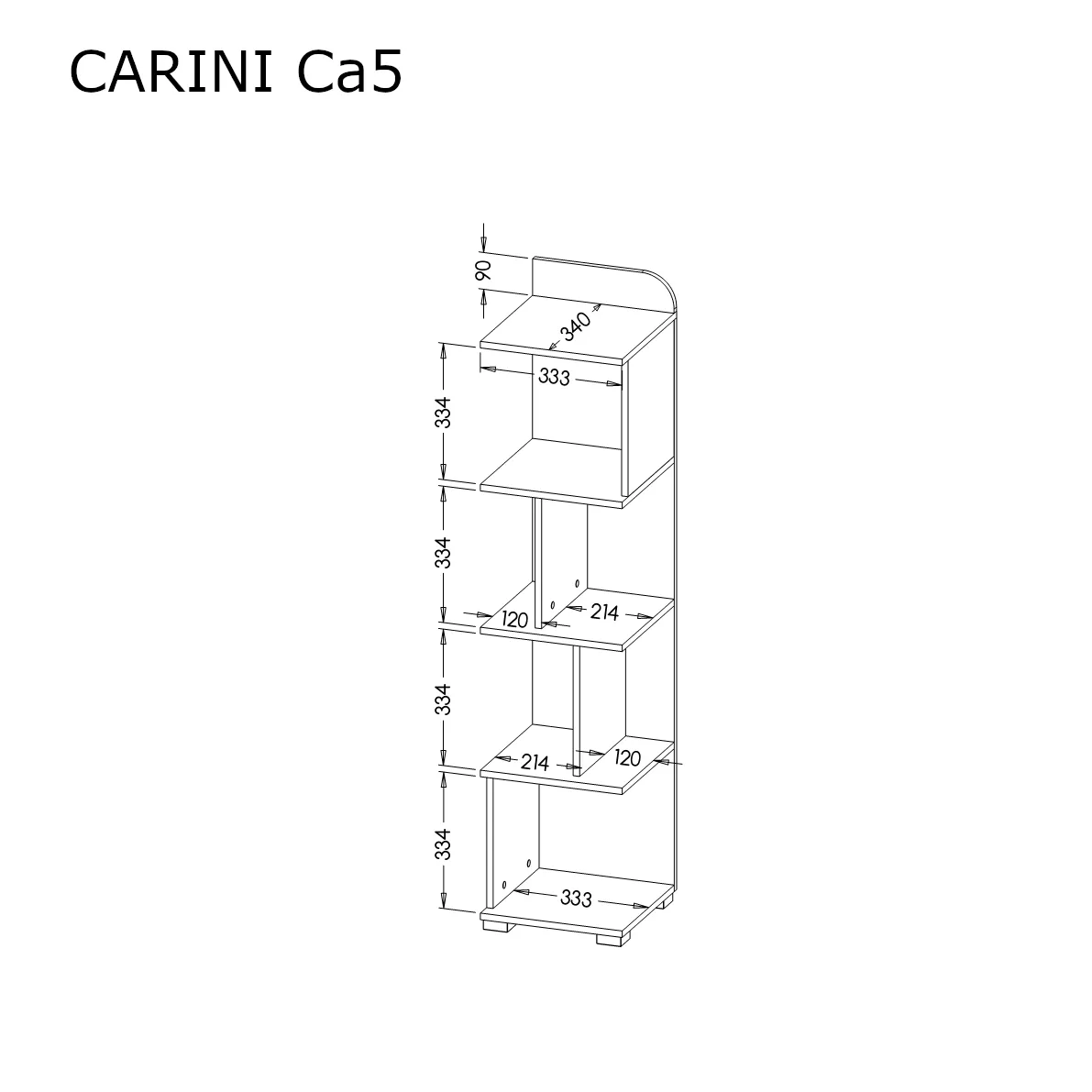 Carini CA5 Bookcase 35cm