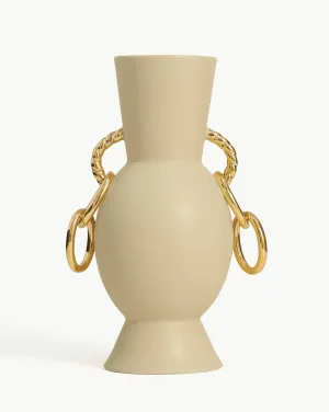 Chain Reakion Ceramic Vase | Ceramic/Beige