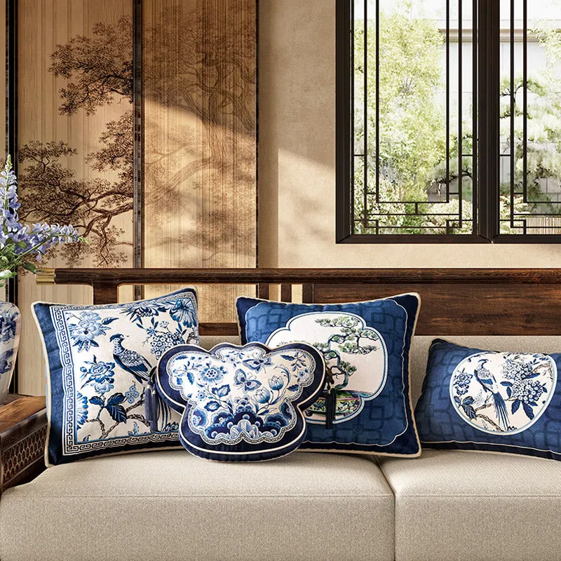 Chinese Classic Blue and White Cushion Series Butterfly/Gourd/Square Shaped Cushion Pillows Home Decor