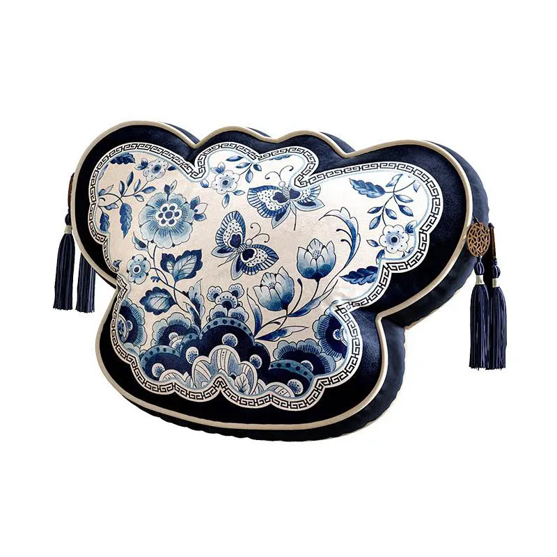 Chinese Classic Blue and White Cushion Series Butterfly/Gourd/Square Shaped Cushion Pillows Home Decor