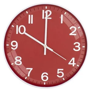 Claiez Wall Clock 12" Silent Quartz Decorative Latest Wall Clock Non-Ticking Classic Clock Battery Operated Round Easy to Read for Room/Home/Kitchen/Bedroom/Office/School(Red)