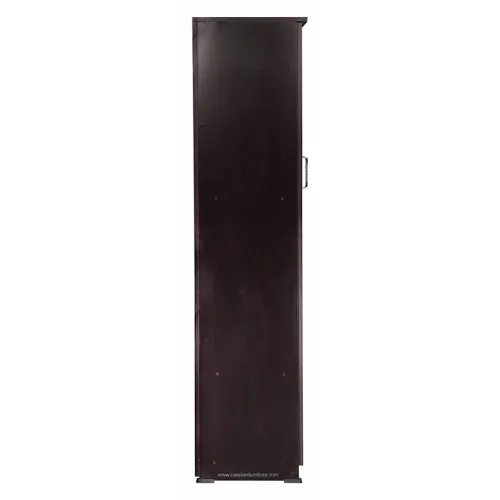 Coffee Brown Engineered Wood Single Door Wardrobe/Cupboard with 4 Shelves