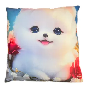 Cute Puppy Square Throw Pillows Animal Dog Lover for Living Room Bed Sofa Cushions