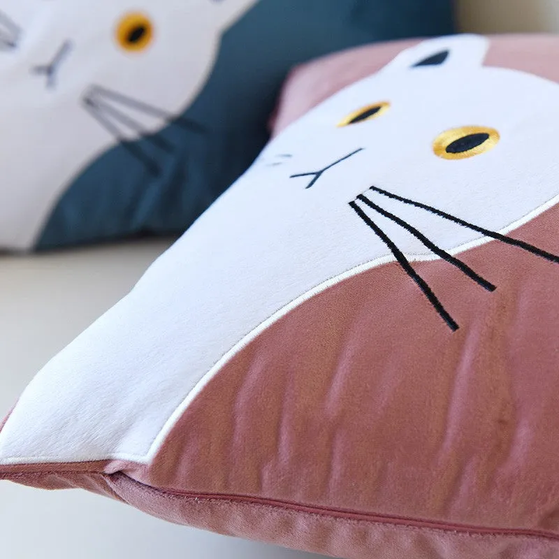 Decorative Throw Pillows, Modern Sofa Decorative Pillows, Lovely Cat Pillow Covers for Kid's Room, Cat Decorative Throw Pillows for Couch