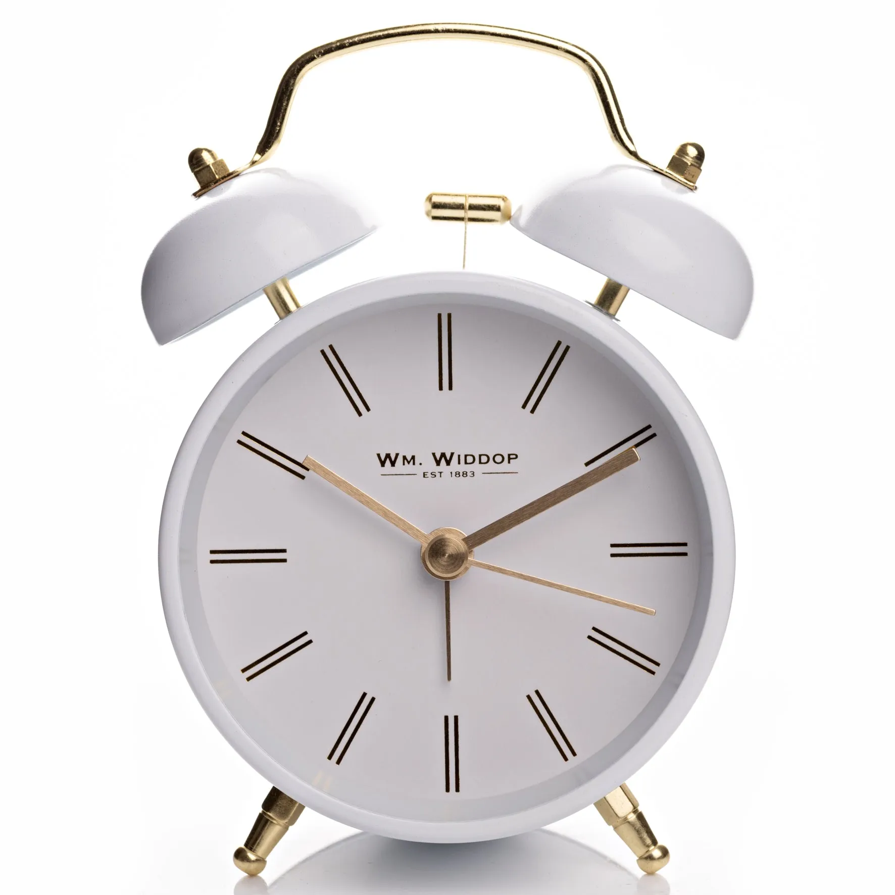 Double Bell Alarm Clock Baton Dial  White