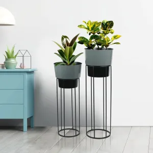 Exquisite Grey Planters - (Set of 2)