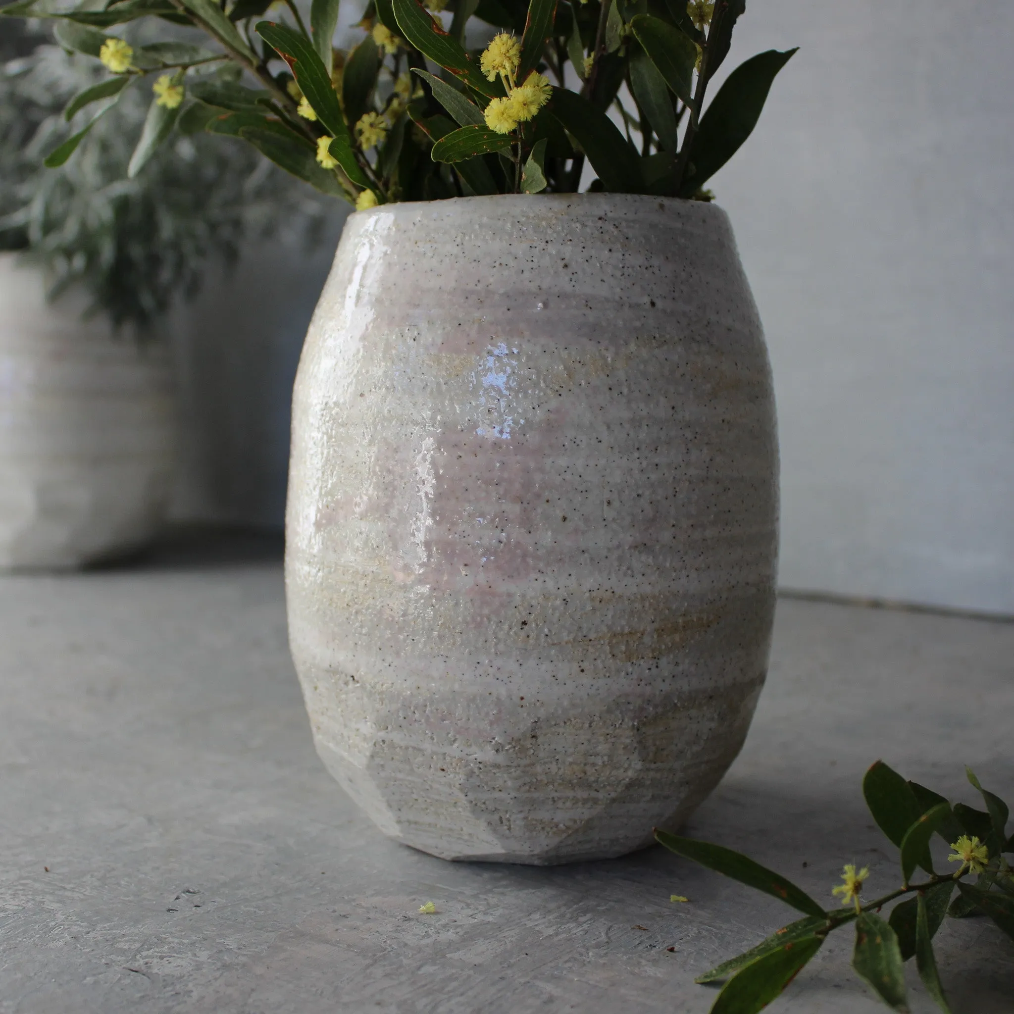 Extra Large Marbled Ceramic Vases