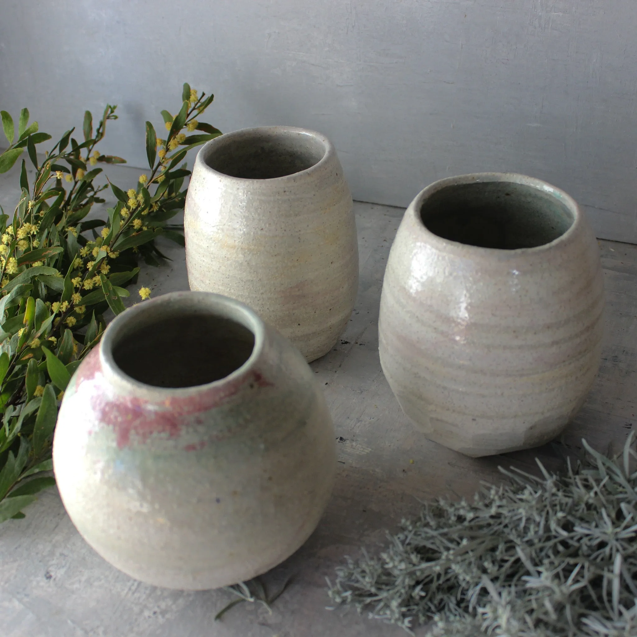 Extra Large Marbled Ceramic Vases