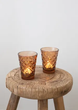 Faceted Tea Light Holder - Blush