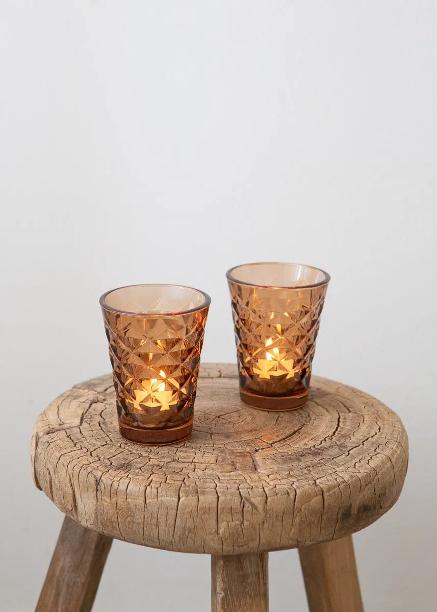 Faceted Tea Light Holder - Blush