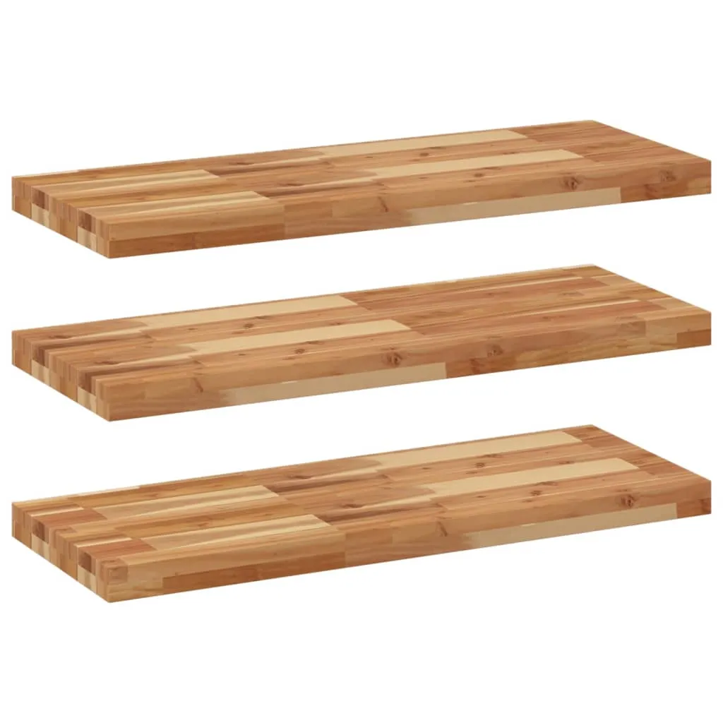 Floating Shelves 3 pcs 100x30x4 cm Oil Finished Solid Wood Acacia