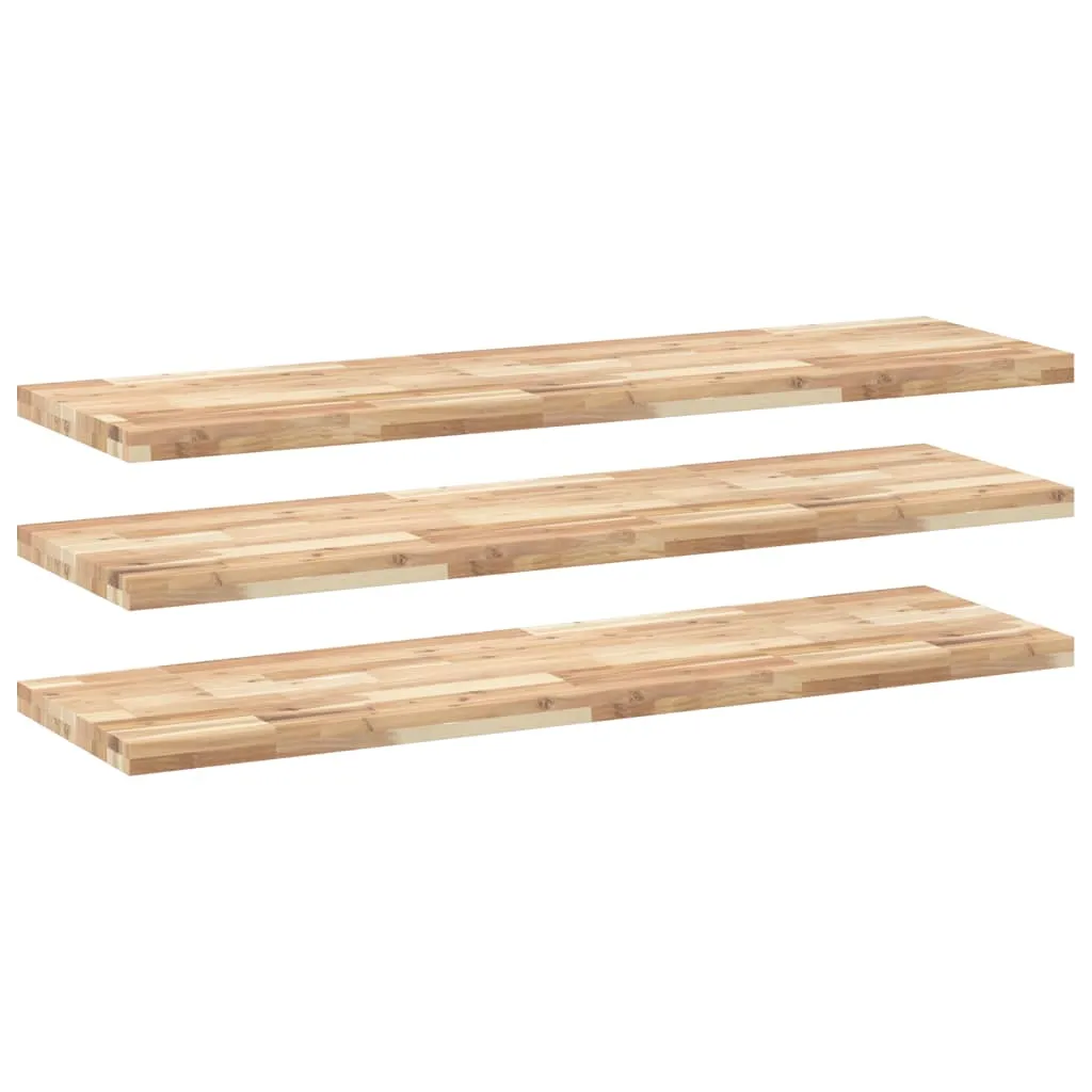 Floating Shelves 3 pcs 120x40x4 cm Untreated Solid Wood Acacia