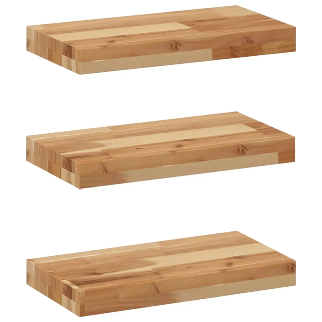 Floating Shelves 3 pcs 60x20x4 cm Oil Finished Solid Wood Acacia