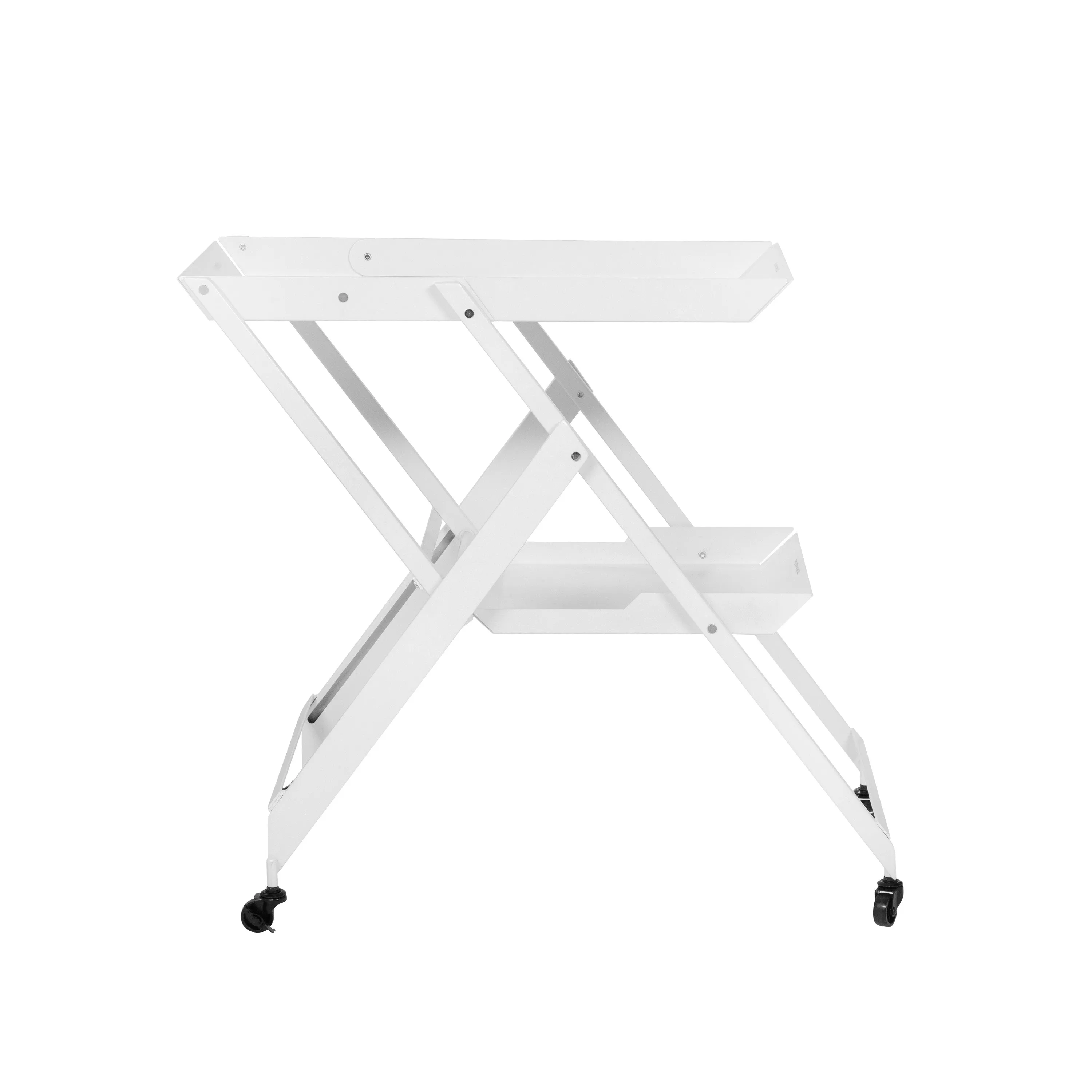 Frank Metal 2 Lipped Shelf Space-Saving Folding & Mobile Serving Cart