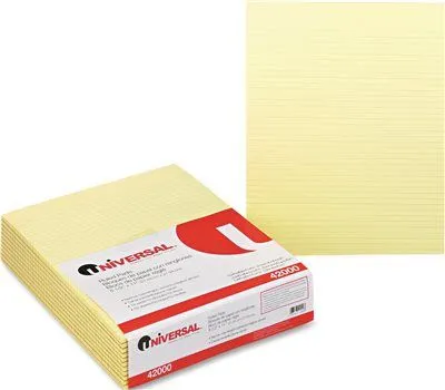 Glue Top Writing Pads Narrow Rule Ltr Canary 50-Sheet Pads/Pack Dozen