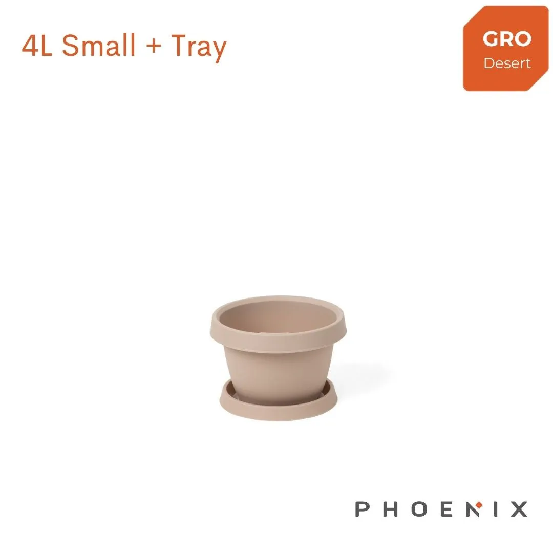 Gro Flowerpot with Tray 4L Small