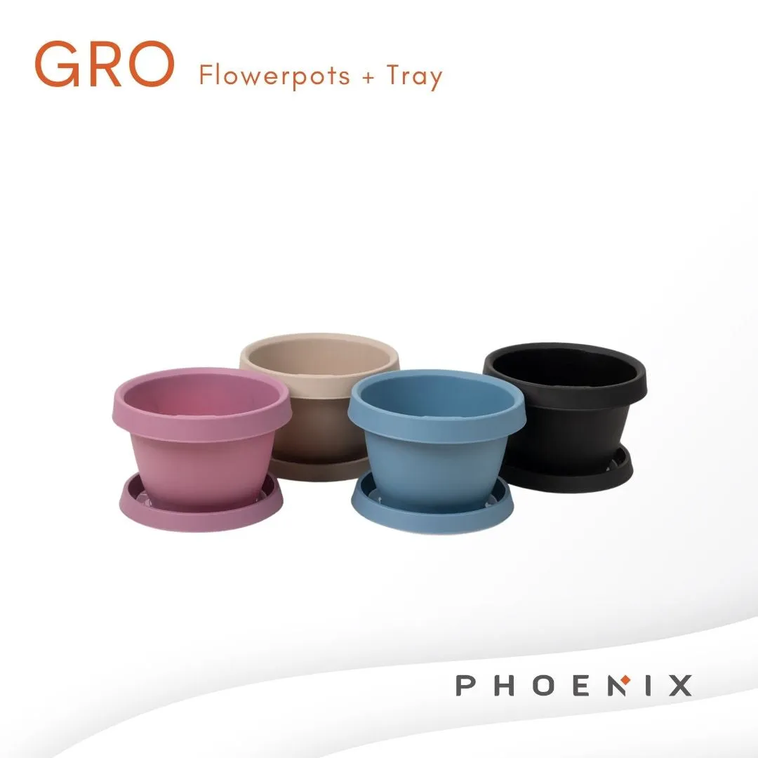 Gro Flowerpot with Tray 4L Small