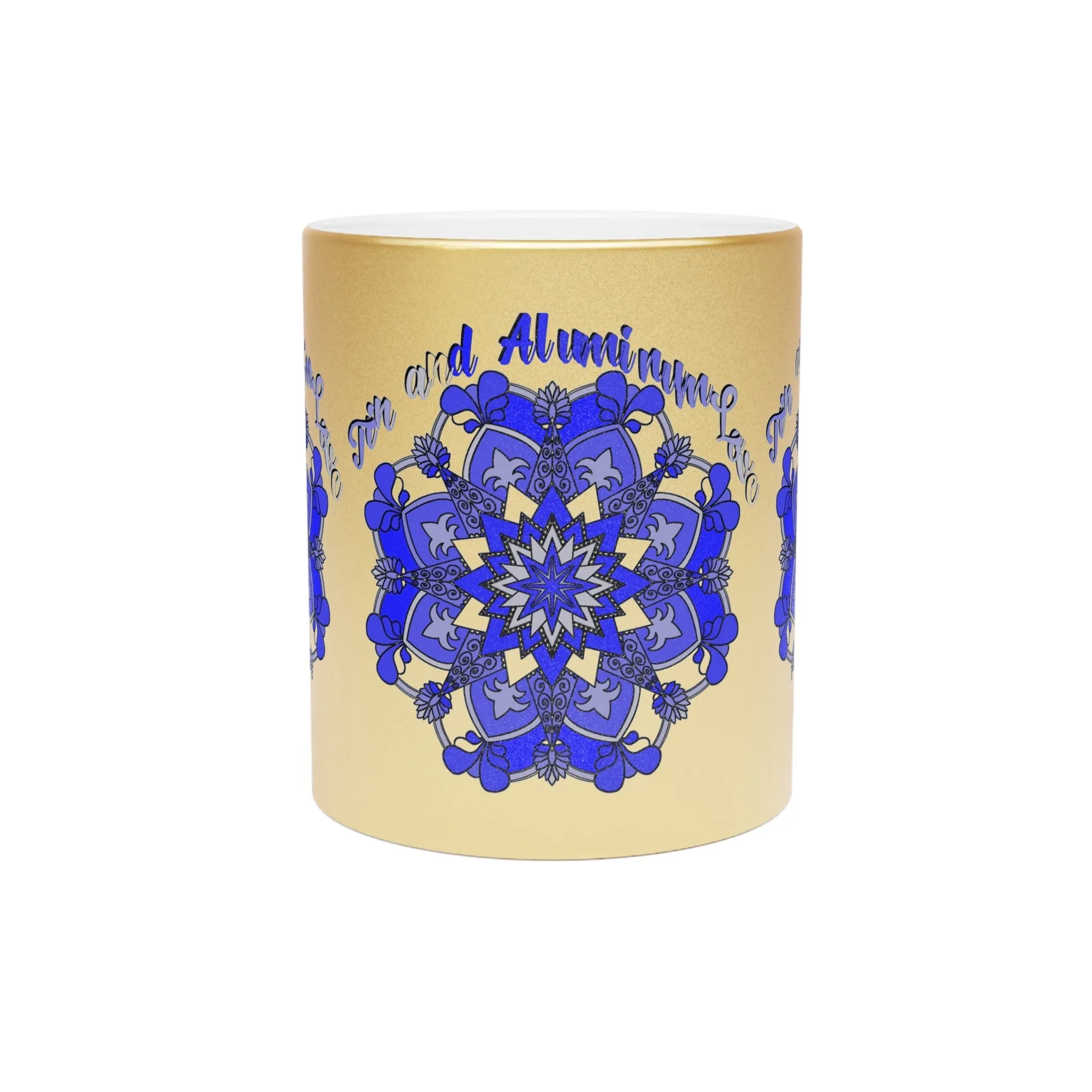 Handmade Mandala Metallic Mug - Gold & Silver Design