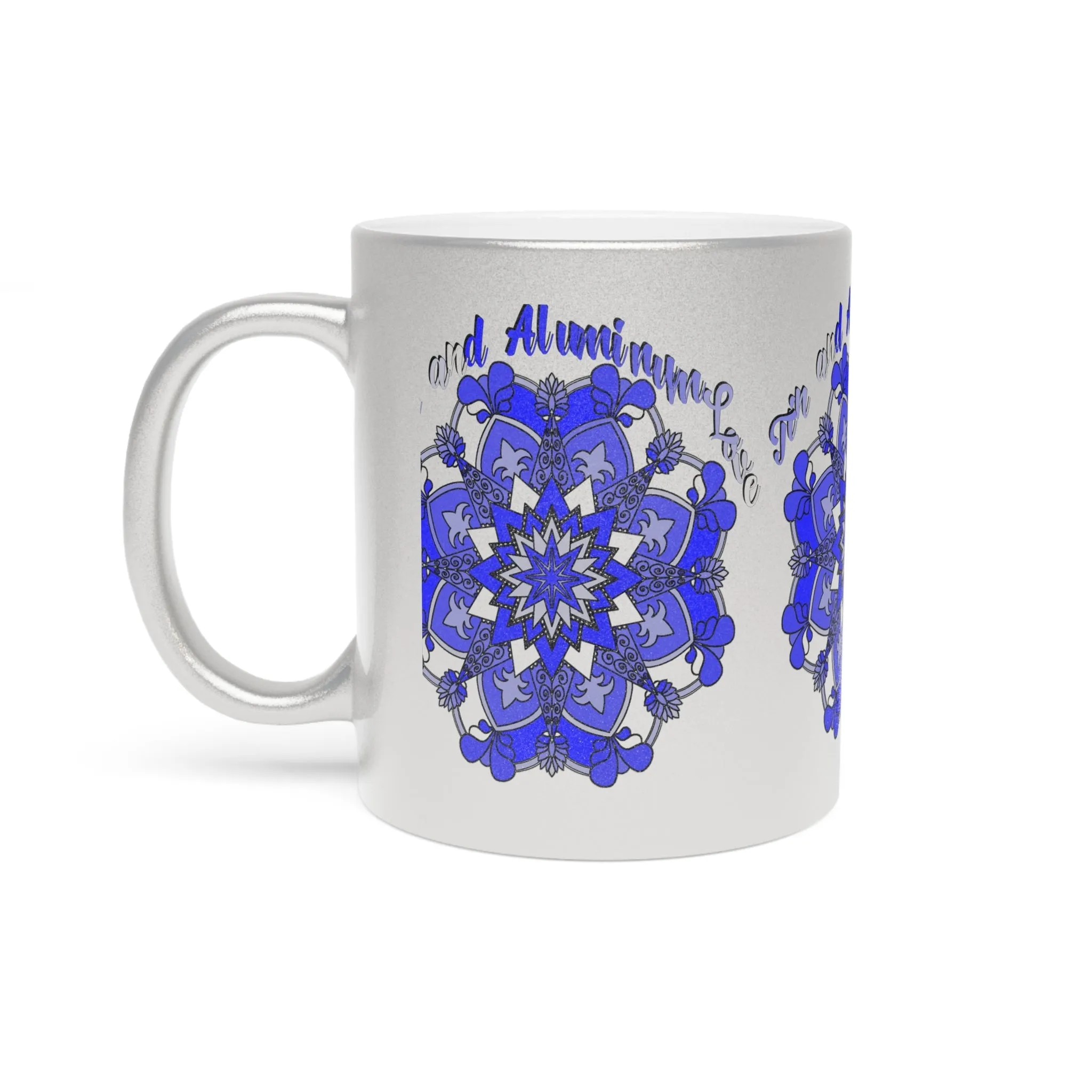 Handmade Mandala Metallic Mug - Gold & Silver Design