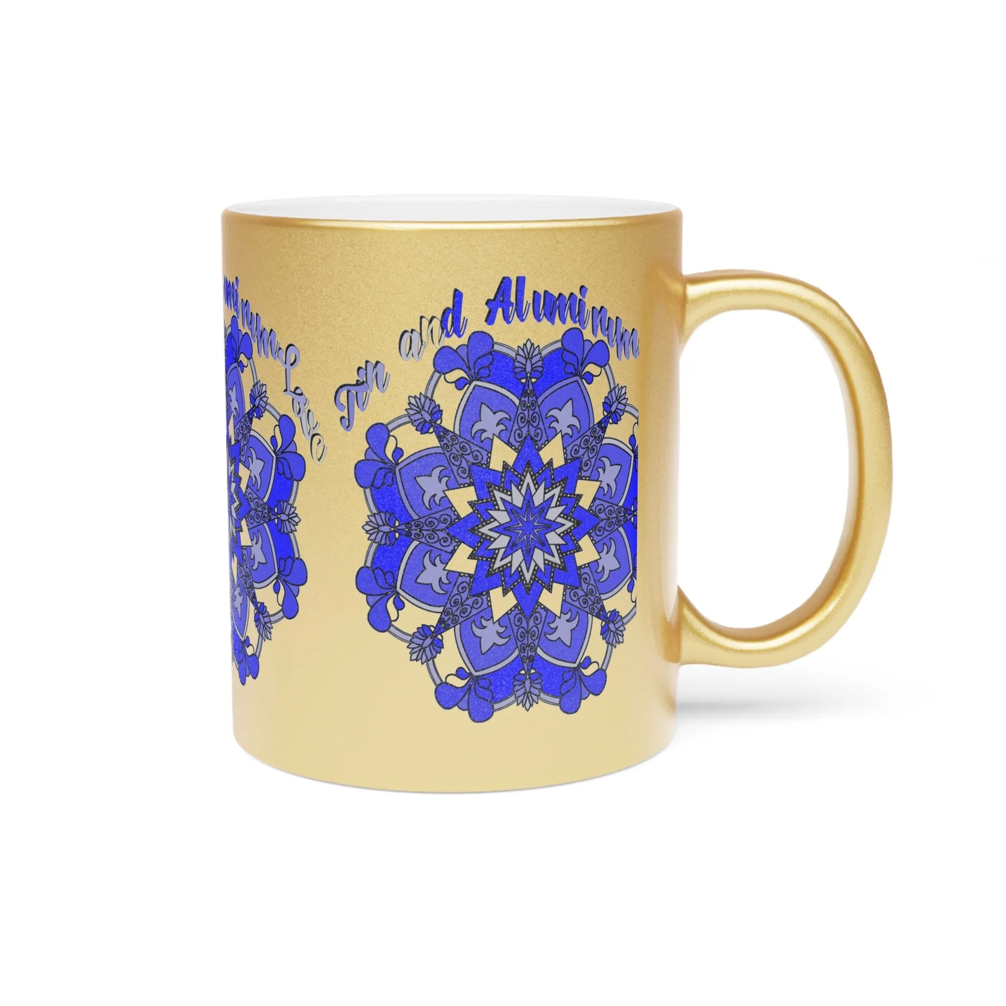 Handmade Mandala Metallic Mug - Gold & Silver Design